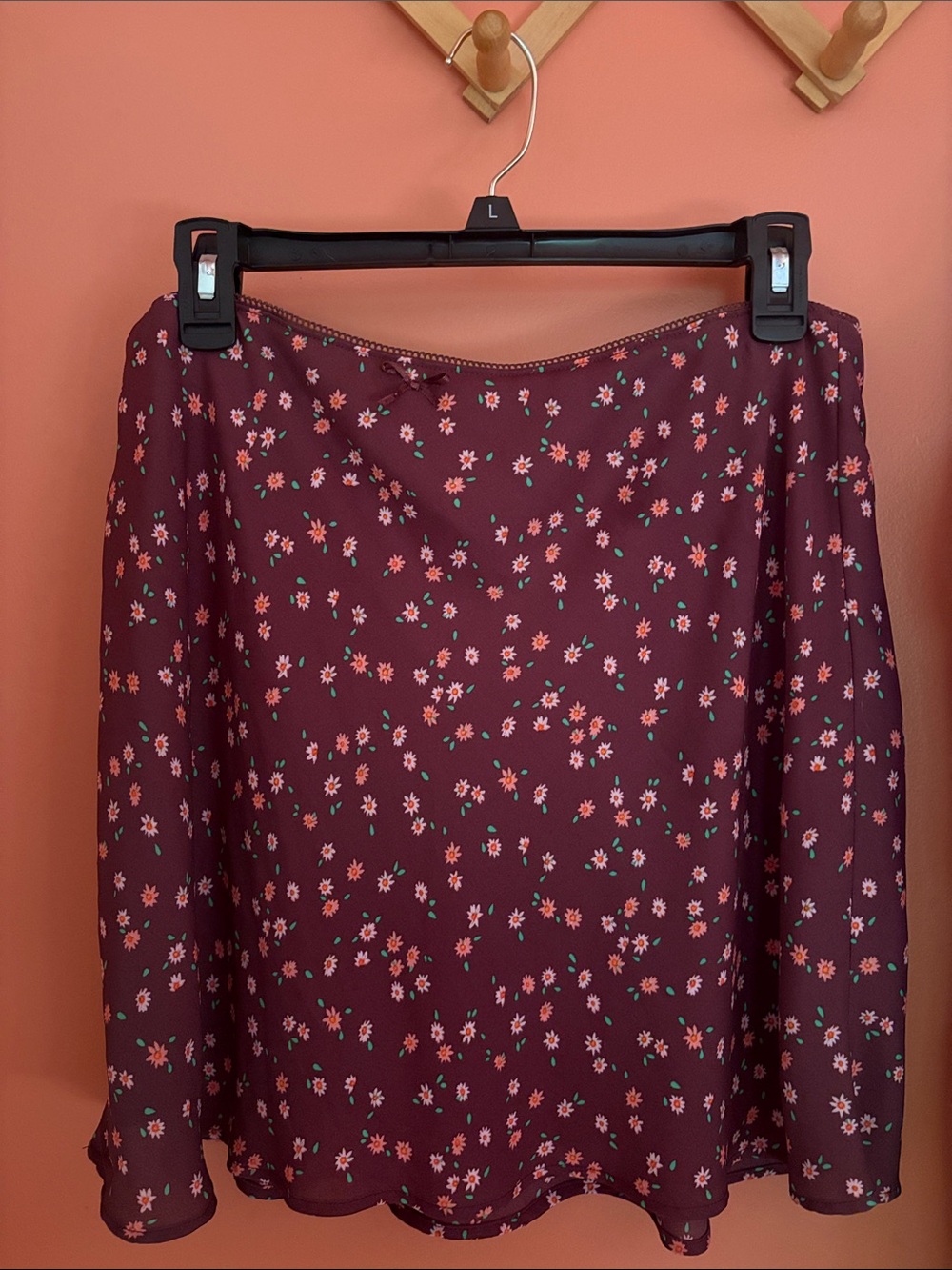Women’s Large Wild Fable Floral Burgundy Skirt